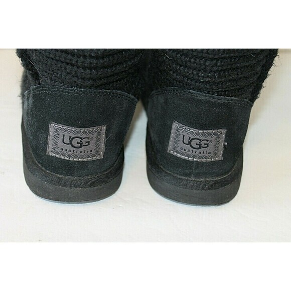 UGG Classic Cardy II Knit Boots Black Slouched Cuffed Womens Size 8 - Picture 5 of 7